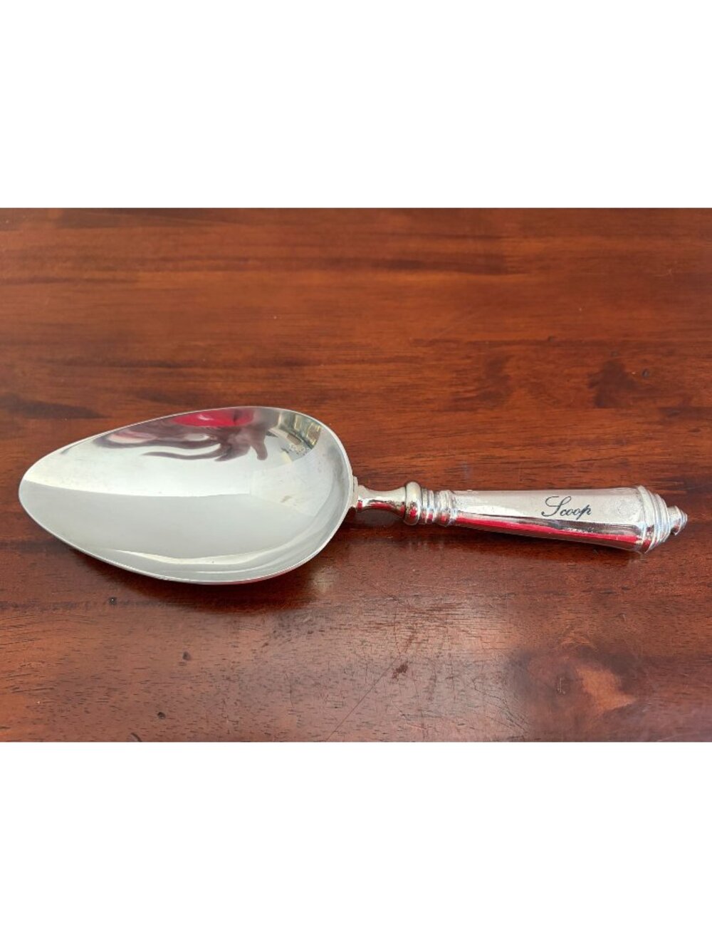 Pottery Barn Silverplated Metal Sentiment Ice Scoop with Distressed Finish